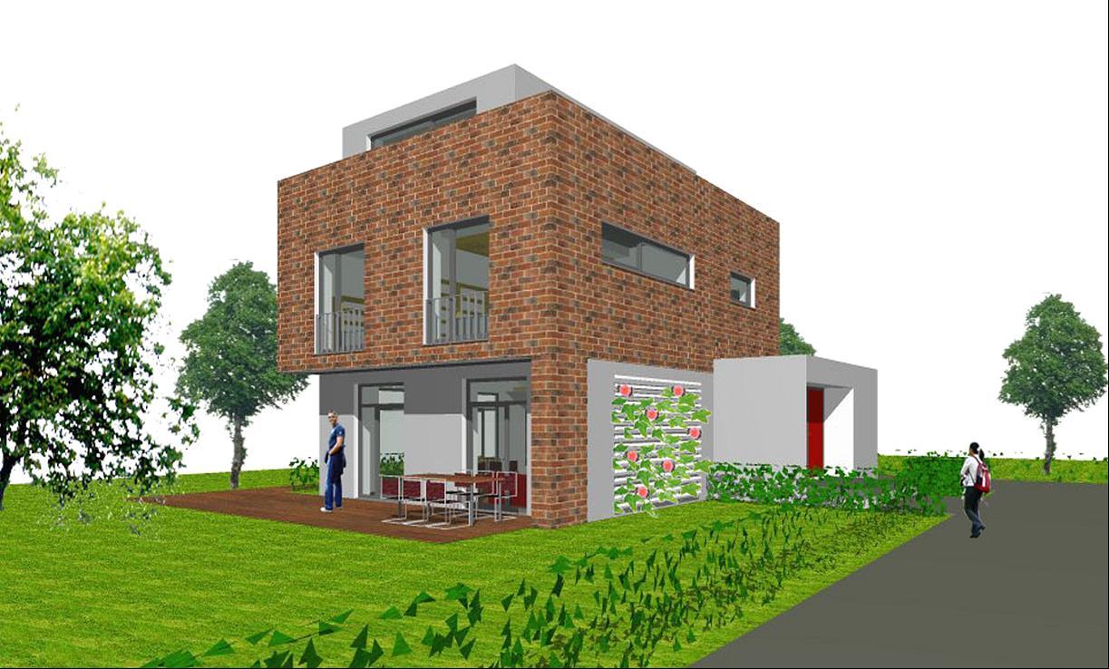 Bauhausvilla auf großem Grundstück