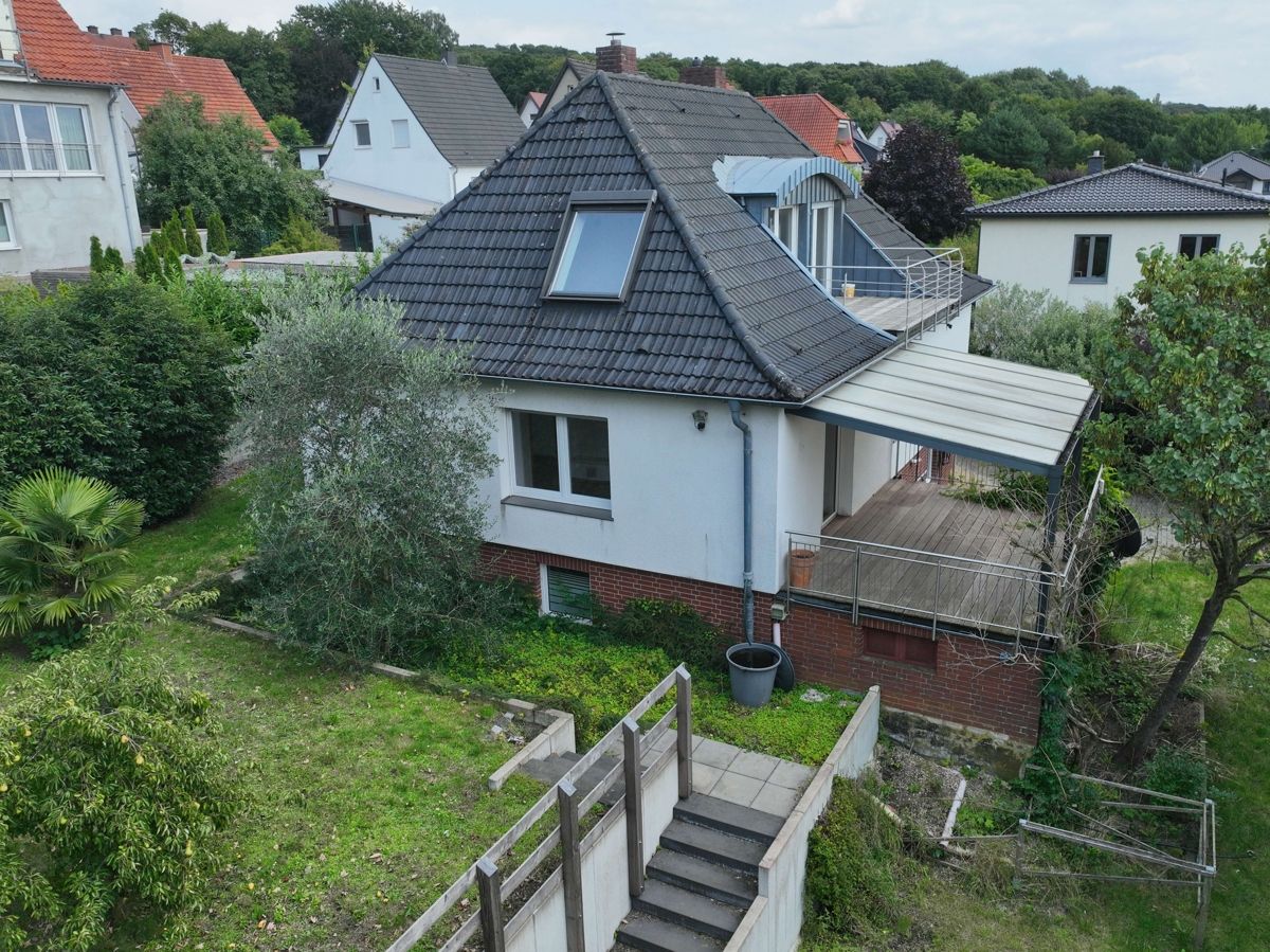 Blick zur überdachten Terrasse