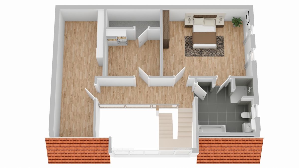 Obergeschoss der großen Wohnung