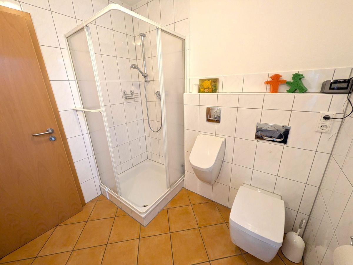 Das Gäste-WC bietet eine praktische, zusätzliche Dusche