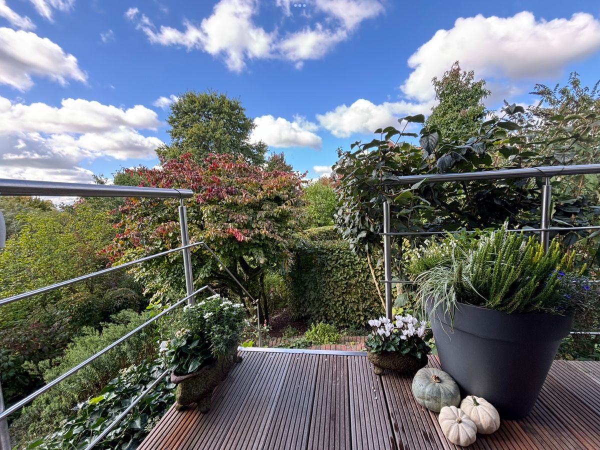 Die Stufen führen in das Gartenparadies
