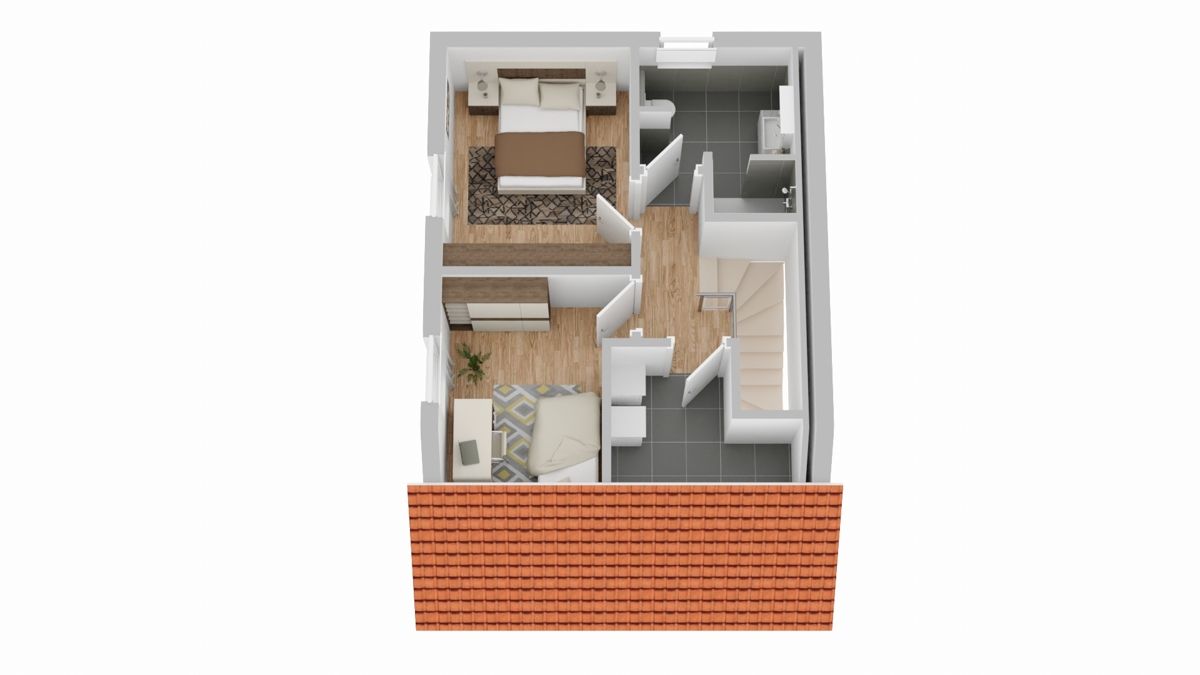 Obergeschoss der kleinen Wohnung