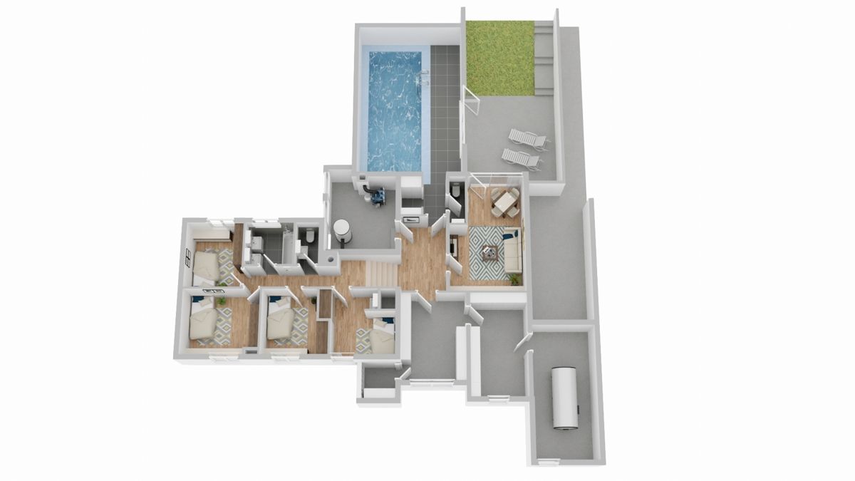 Grundriss Splitlevel und Keller